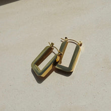 Load image into Gallery viewer, Square Chunky Gold Hoops