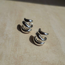 Load image into Gallery viewer, Sterling Silver Triple Hoop Earrings