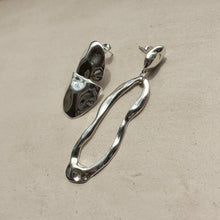 Load image into Gallery viewer, Sterling Silver Mismatched Drop Earrings