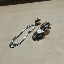 Load image into Gallery viewer, Sterling Silver Mismatched Drop Earrings