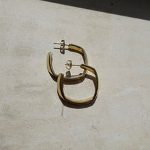 Load image into Gallery viewer, Gold Square Hoops