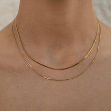 Load image into Gallery viewer, Two row layered gold necklace