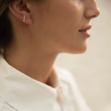 Load image into Gallery viewer, Sterling Silver Bar Stud Earrings - briellajewellery