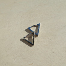 Load image into Gallery viewer, Sterling Silver Mini Triangle Huggie Earrings - briellajewellery
