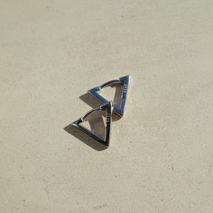 Sterling Silver Mini Triangle Huggie Earrings - briellajewellery