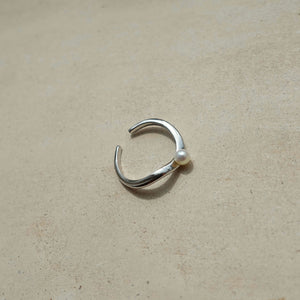 Sterling silver pearl ear cuff adjustable