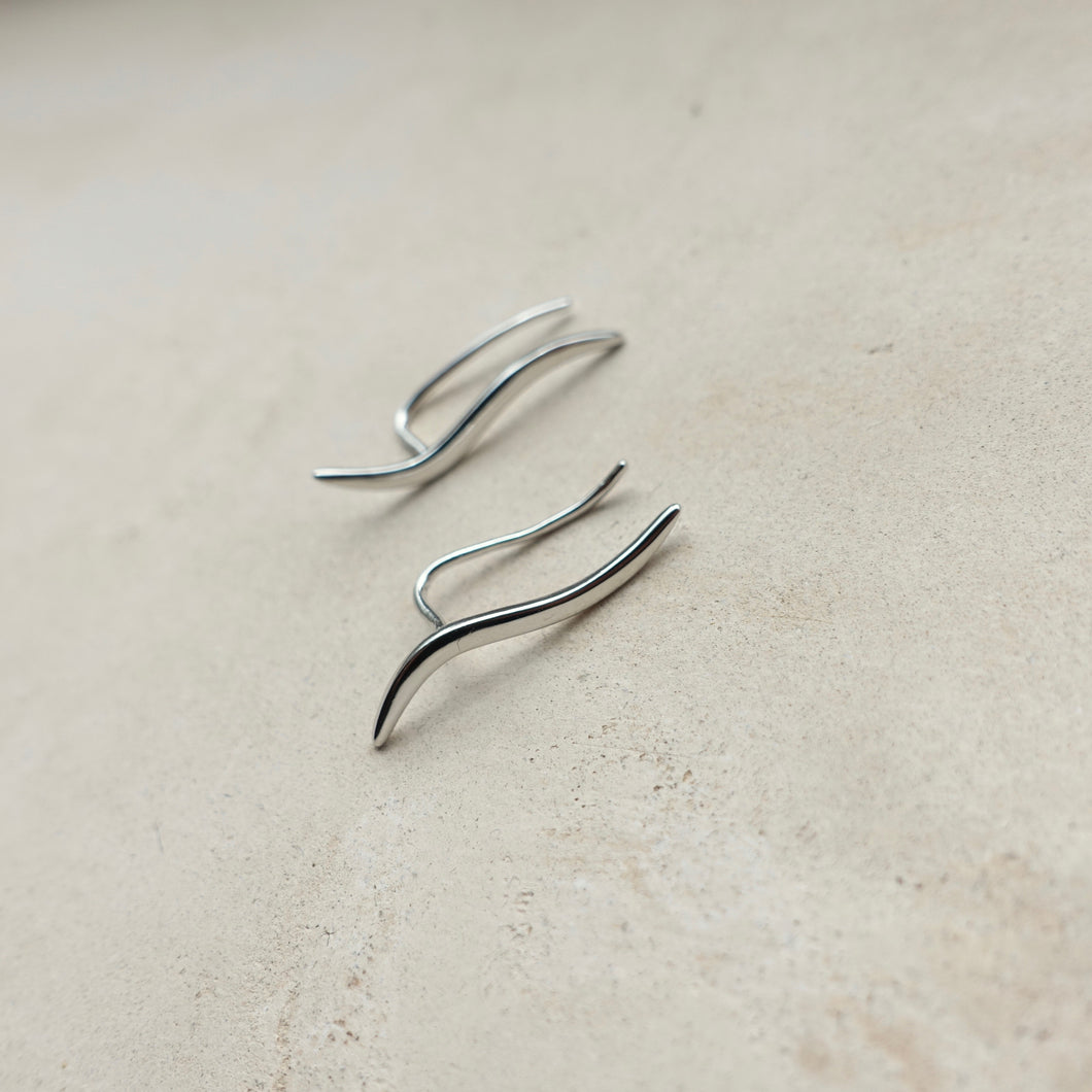 Sterling Silver Wave Earrings