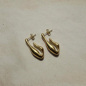 Melted Gold Irregular Earrings