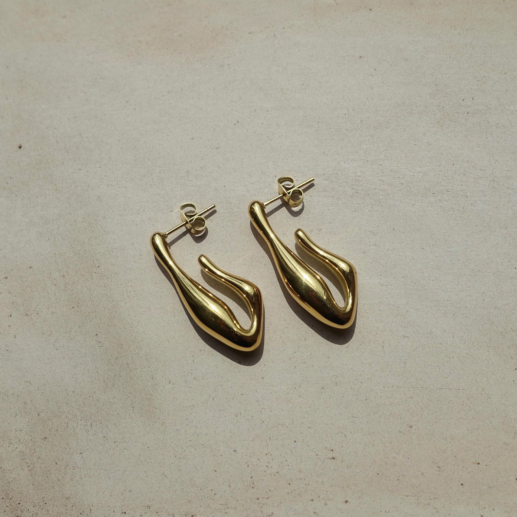 Melted Gold Irregular Earrings