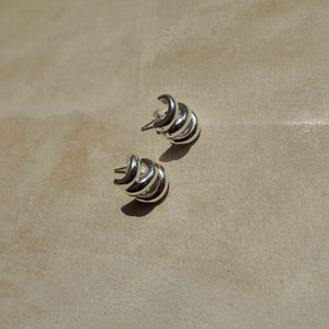Sterling Silver Triple Hoop Earrings