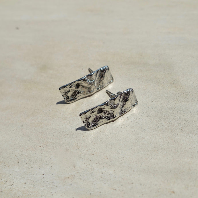 Sterling Silver Hammered Drop Earrings