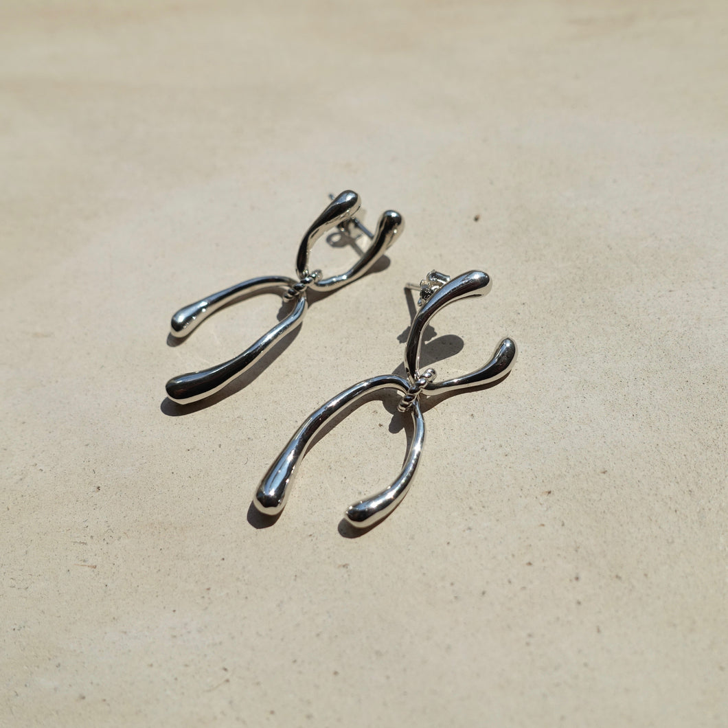 Sterling Silver Melted Earrings