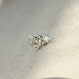 925 Sterling Silver Heart Stud Earrings