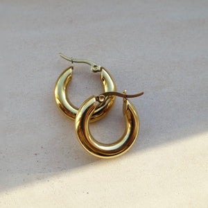 Medium Gold Chunky Hoops