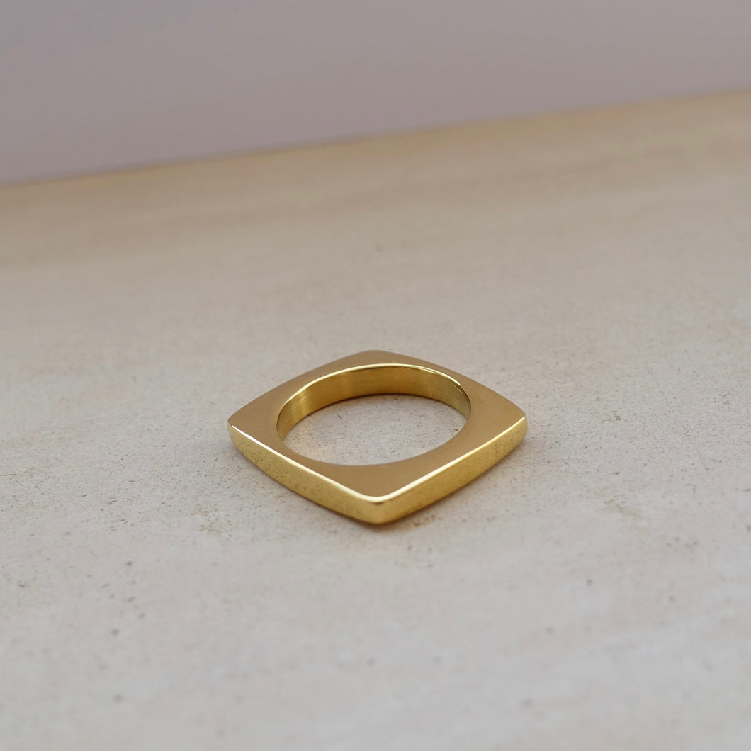 Gold square ring