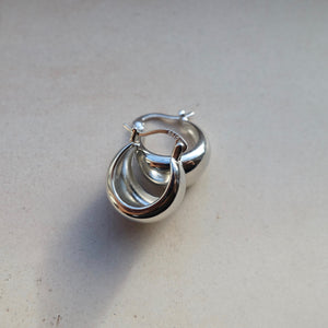 Small Chunky Sterling Silver Hoops
