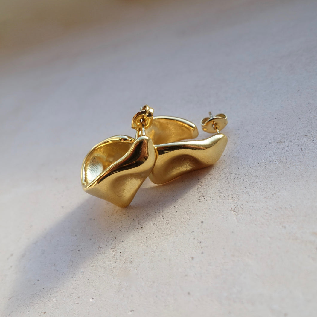 Melted Gold Hoop Earrings