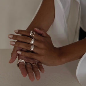 Contemporary sterling silver rings