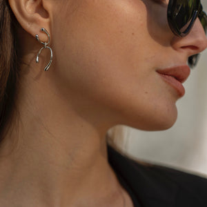 Contemporary irregular large stud earrings