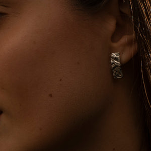 Hammered sterling silver stud earrings