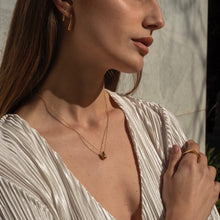 Load image into Gallery viewer, Waterdrop gold earrings and necklace set
