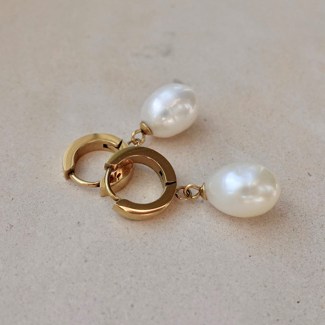 Pearl Hoop Earrings