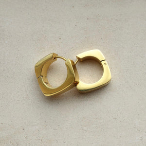 Gold Square Hoop Earrings