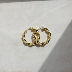 Twisted Gold Hoop Earrings - briellajewellery