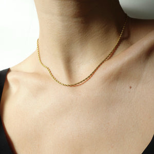Gold rope chain necklace