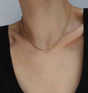 Gold twist thick necklace