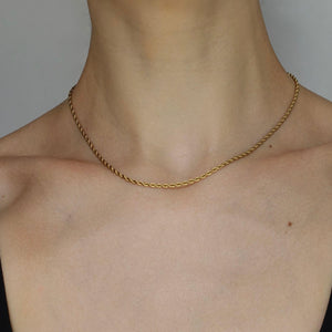 Gold rope necklace