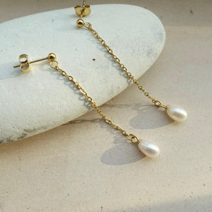 Natural pearl drop earrings