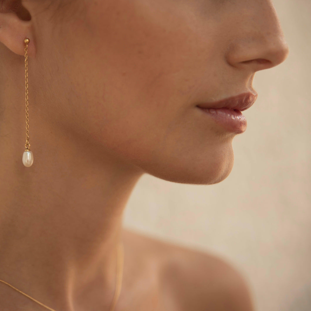 Natural Pearl Drop Earrings