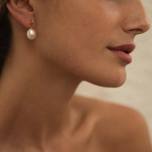Large Freshwater Pearl Drop Earrings - briellajewellery