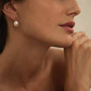 Large Freshwater Pearl Drop Earrings - briellajewellery