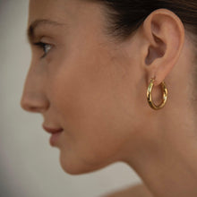 Load image into Gallery viewer, Waterproof gold hoop earrings
