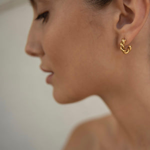 Small Gold Twisted Hoop Earrings - briellajewellery