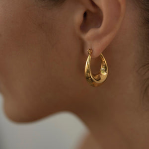 Gold Waterdrop Hoop Earrings