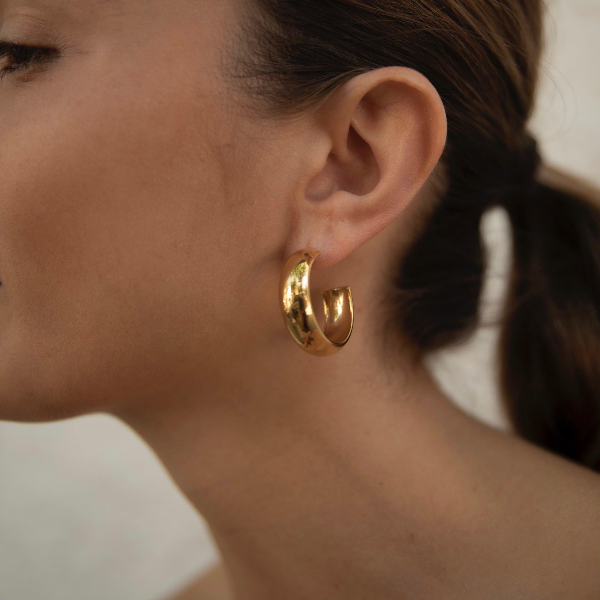 Large Gold Hoop Ball Earrings | Gold Hoop Earrings | Gold Earrings |  Designer Jewelry