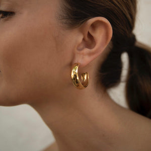 Chunky Gold Hoop Earrings briellajewellery