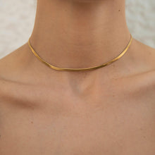 Load image into Gallery viewer, Gold snake choker necklace

