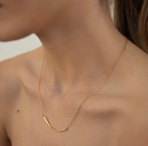 Twisted Gold Bar Necklace