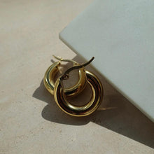 Load image into Gallery viewer, Medium Gold Chunky Hoops - briellajewellery
