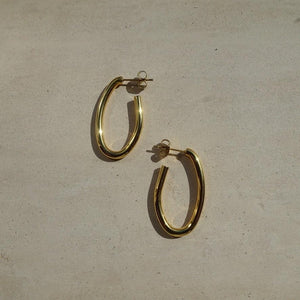 Gold Waterdrop Hoop Earrings