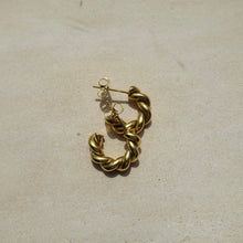 Load image into Gallery viewer, Small Gold Twisted Hoop Earrings
