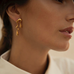 Irregular Contemporary Gold Earrings - briellajewellery
