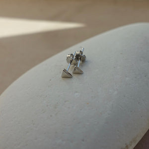 Sterling Silver Triangle Stud Earrings - briellajewellery