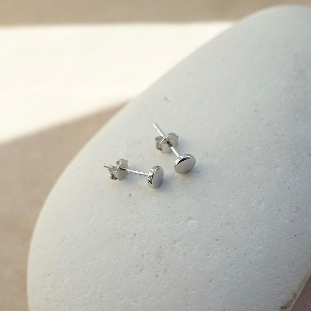 Sterling Silver Disc Stud Earrings - briellajewellery