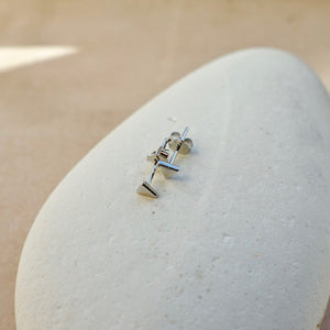 Sterling Silver Triangle Stud Earrings - briellajewellery