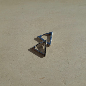 Sterling Silver Mini Triangle Huggie Earrings - briellajewellery